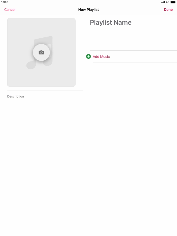 Press the text input field and key in a name for the playlist.