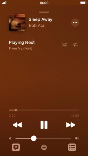 Press the shuffle icon to turn the function on or off.