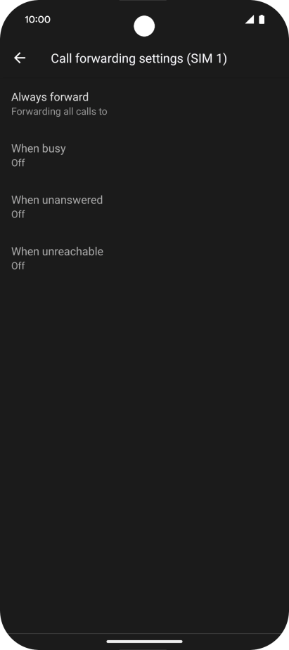 Press the required divert type.