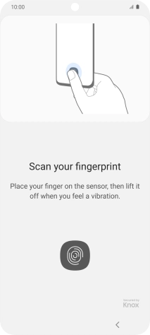Follow the instructions on the screen to create the phone lock code using your fingerprint.