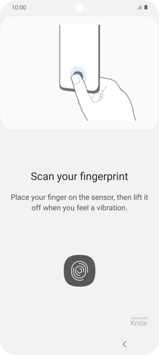 Follow the instructions on the screen to create the phone lock code using your fingerprint.