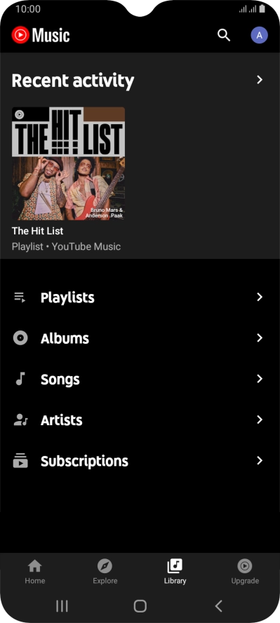 Press the required category.