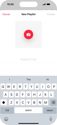 Press the text input field and key in a name for the playlist.