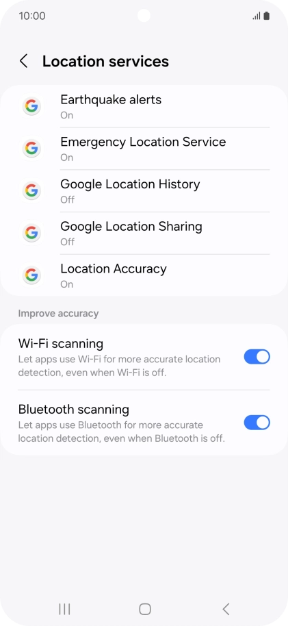 Press Location Accuracy.