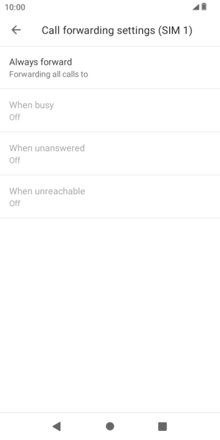 Press the required divert type.