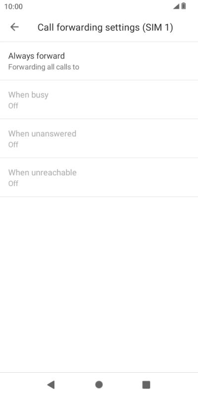Press the required divert type.