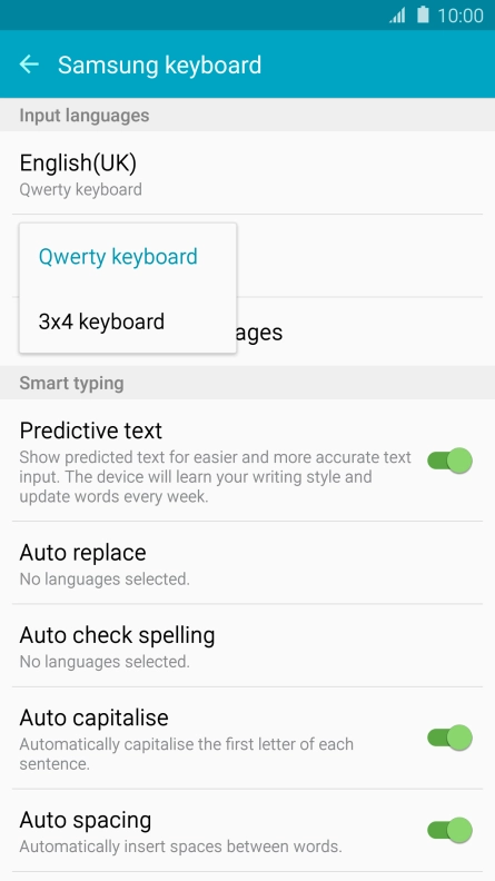 Press Qwerty keyboard.
