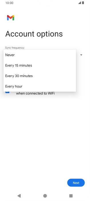 Press the required setting.
