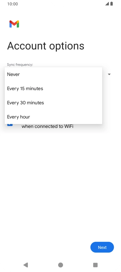 Press the required setting.