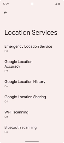 Press Google Location Accuracy.