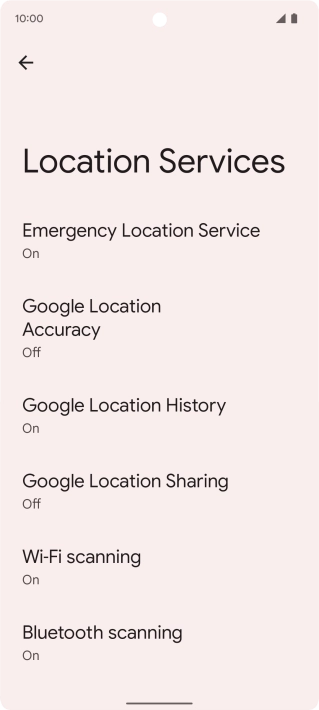 Press Google Location Accuracy.