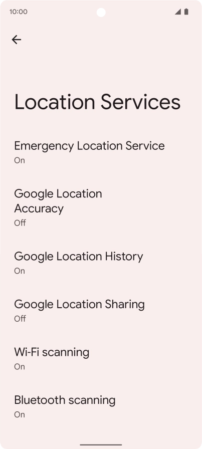 Press Google Location Accuracy.