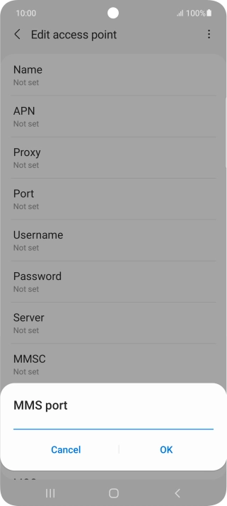 Key in 8080 and press OK.