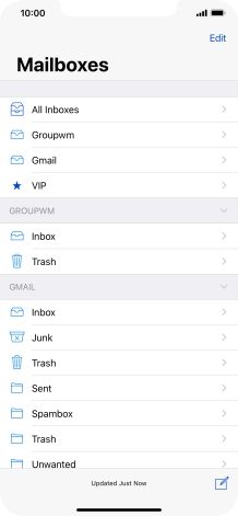 Press the required email account.
