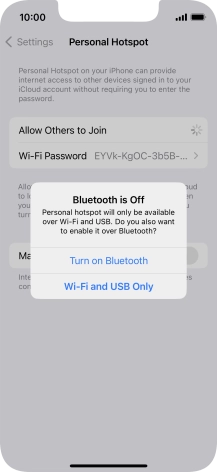 If Wi-Fi is turned on, press Wi-Fi and USB Only.