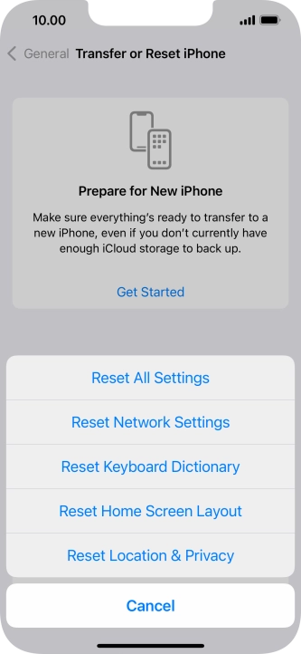 Press Reset All Settings.