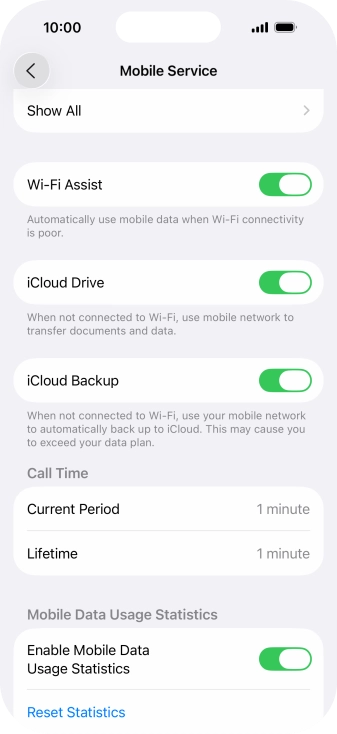 Press the indicator next to 