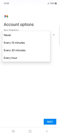 Press the required setting.