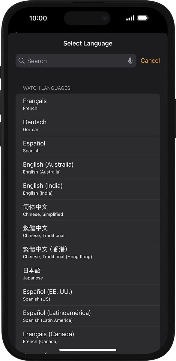 On your phone: Press the required language.