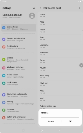 Key in default and press OK.