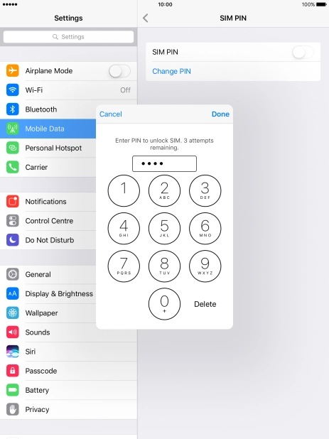 Key in your PIN and press Done.