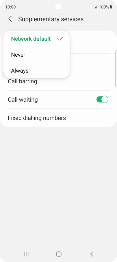 Press Always to turn on caller identification.