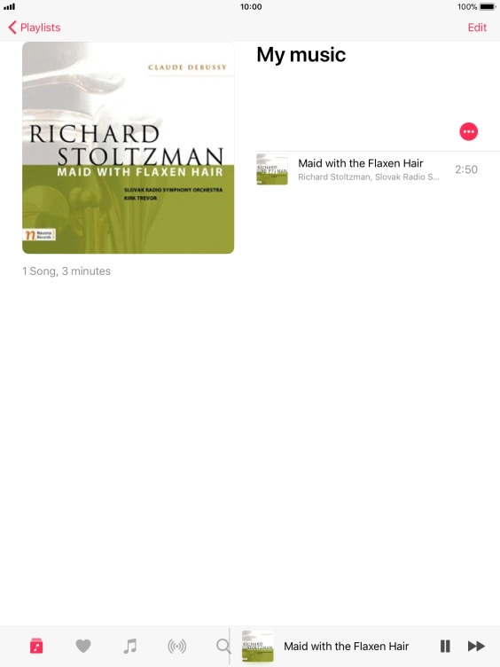 Press the song title.