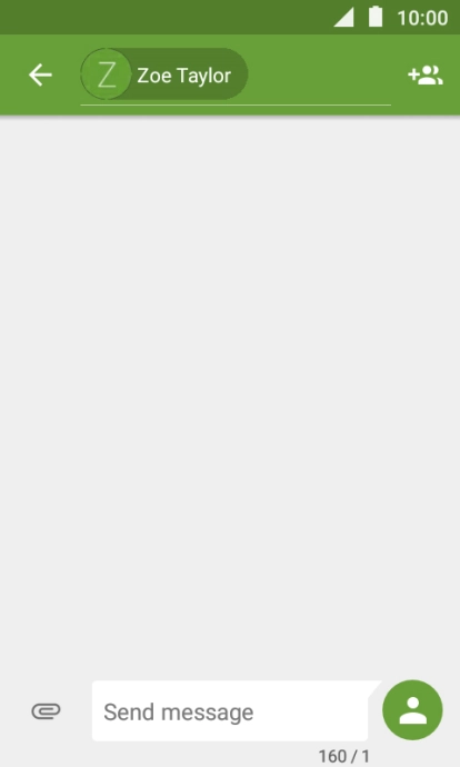 Press the text input field and write the text for your picture message.