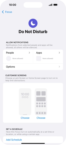 Press People and follow the instructions on the screen to select which contacts you would like to receive calls and notifications from when Do Not Disturb is turned on.