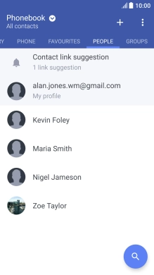 Press the required contact.