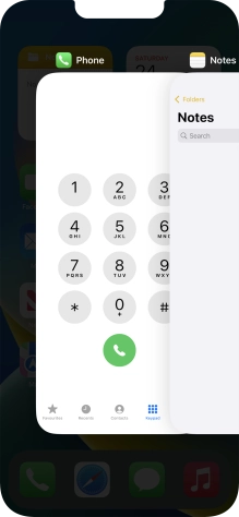 Slide upwards on the required application to end it.