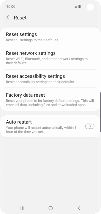 Press Factory data reset.