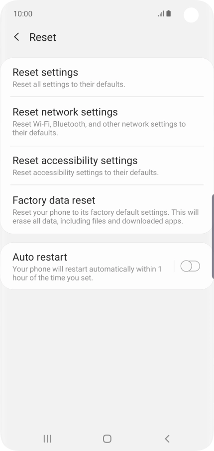 Press Factory data reset.