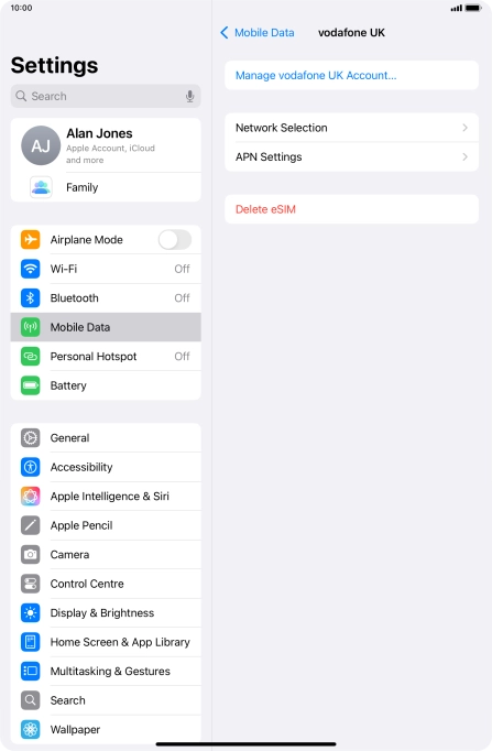 Press Network Selection.