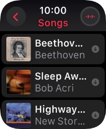 Go to the required category or playlist and press the required audio file.