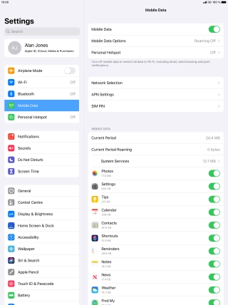 The total data usage is displayed next to Current Period.