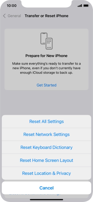 Press Reset All Settings.