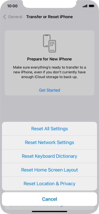 Press Reset All Settings.