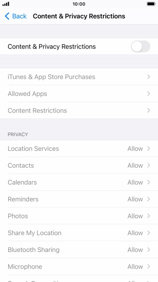 Press the indicator next to 