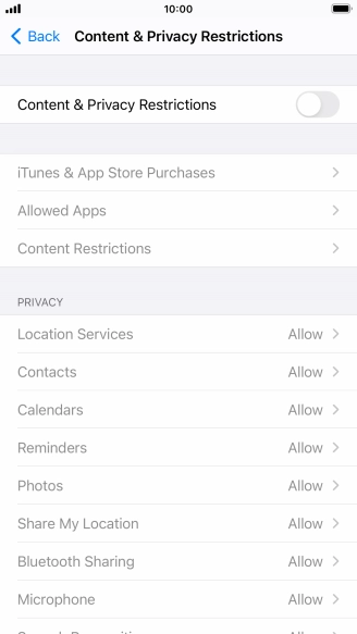 Press the indicator next to 