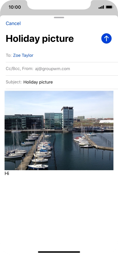 Press the send icon.