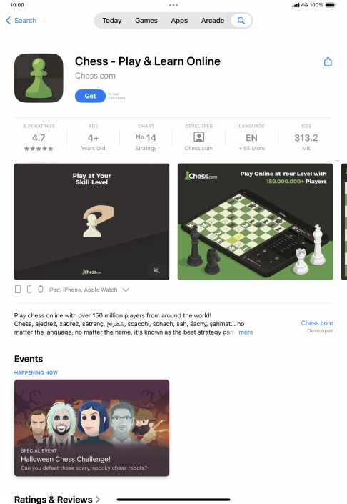 Press Get and follow the instructions on the screen to install the app.