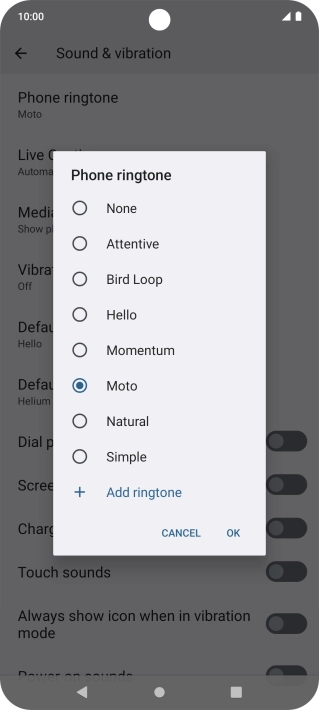 Press the required ring tones to hear them.