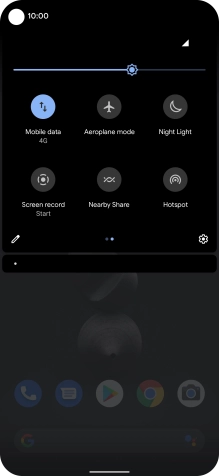 Press Mobile data to turn the function on or off.