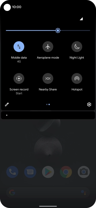 Press Mobile data to turn the function on or off.
