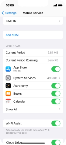 The total data usage is displayed next to Current Period.