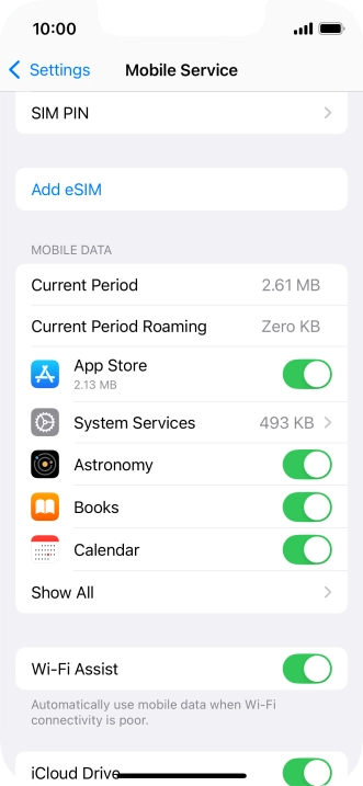 The total data usage is displayed next to Current Period.