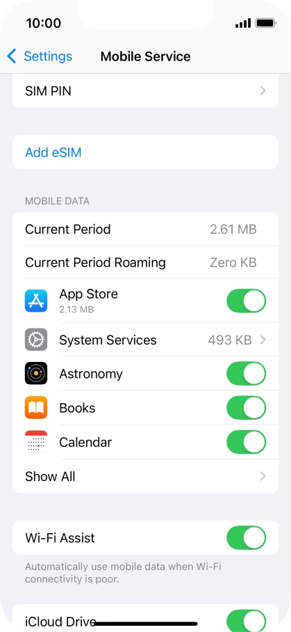 The total data usage is displayed next to Current Period.