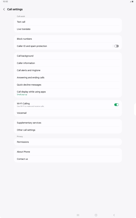 Press Supplementary services.