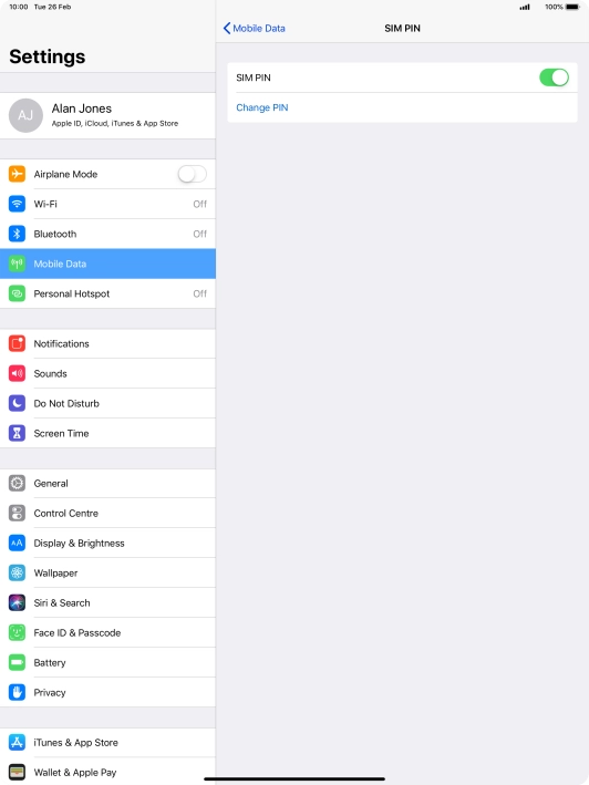 Press the indicator next to 